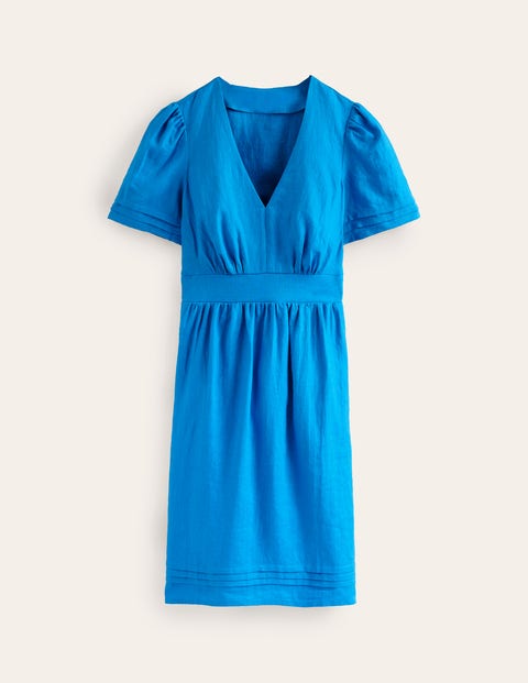 Mini Robe Boden Eve Linen Blanche Azur Femme | OED-48694333