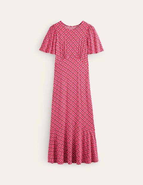 Robe Mi-longue Boden Flo Cotton Bleu Femme | MTO-64630662