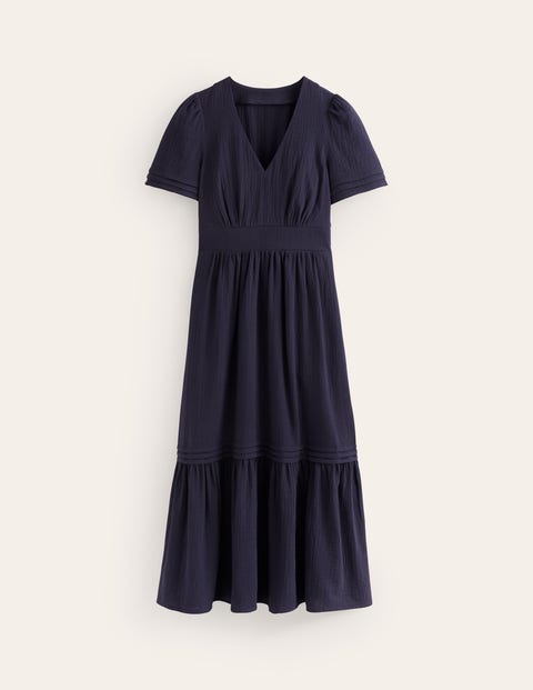 Robe Mi-longue Boden Eve Linen Noir Femme | TYW-13135096