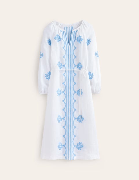 Robe Maxi Boden Flo Cotton Midi Shirt Bleu Femme | MIY-70877613