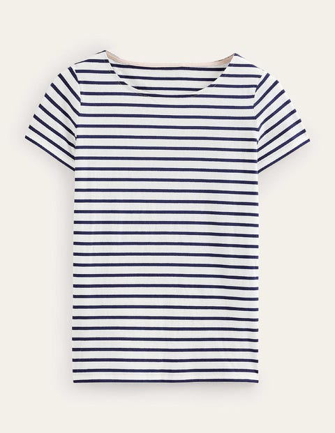 T Shirts Boden Ella Short Sleeve Breton Blanche Femme | RHC-81885185