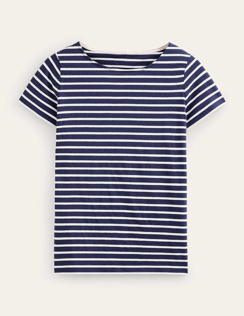 T Shirts Boden Ella Short Sleeve Breton Rose Rouge Femme | XUO-66285423