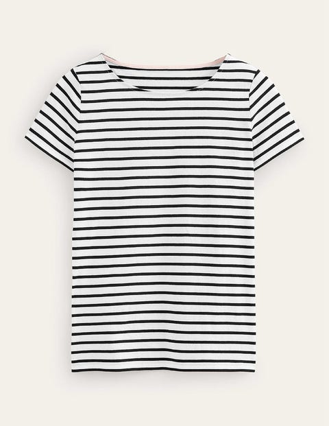 T Shirts Boden Ella Short Sleeve Breton Blanche Vert Femme | RZS-40254420