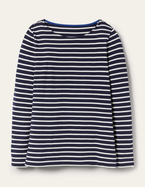 Chemise à Manches Longues Boden Ella Breton Bleu Marine Multicolore Femme | RNQ-05240096