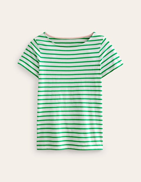 T Shirts Boden Ella Short Sleeve Breton Blanche Bleu Marine Femme | EYC-76692278