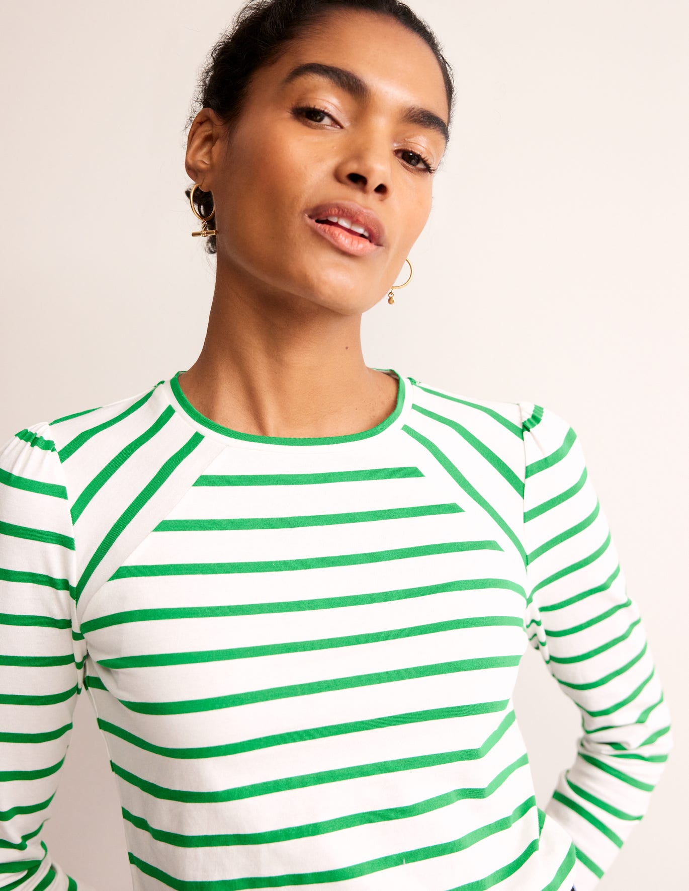 T Shirts Boden Arabella Stripe Noir Femme | XRB-30597400