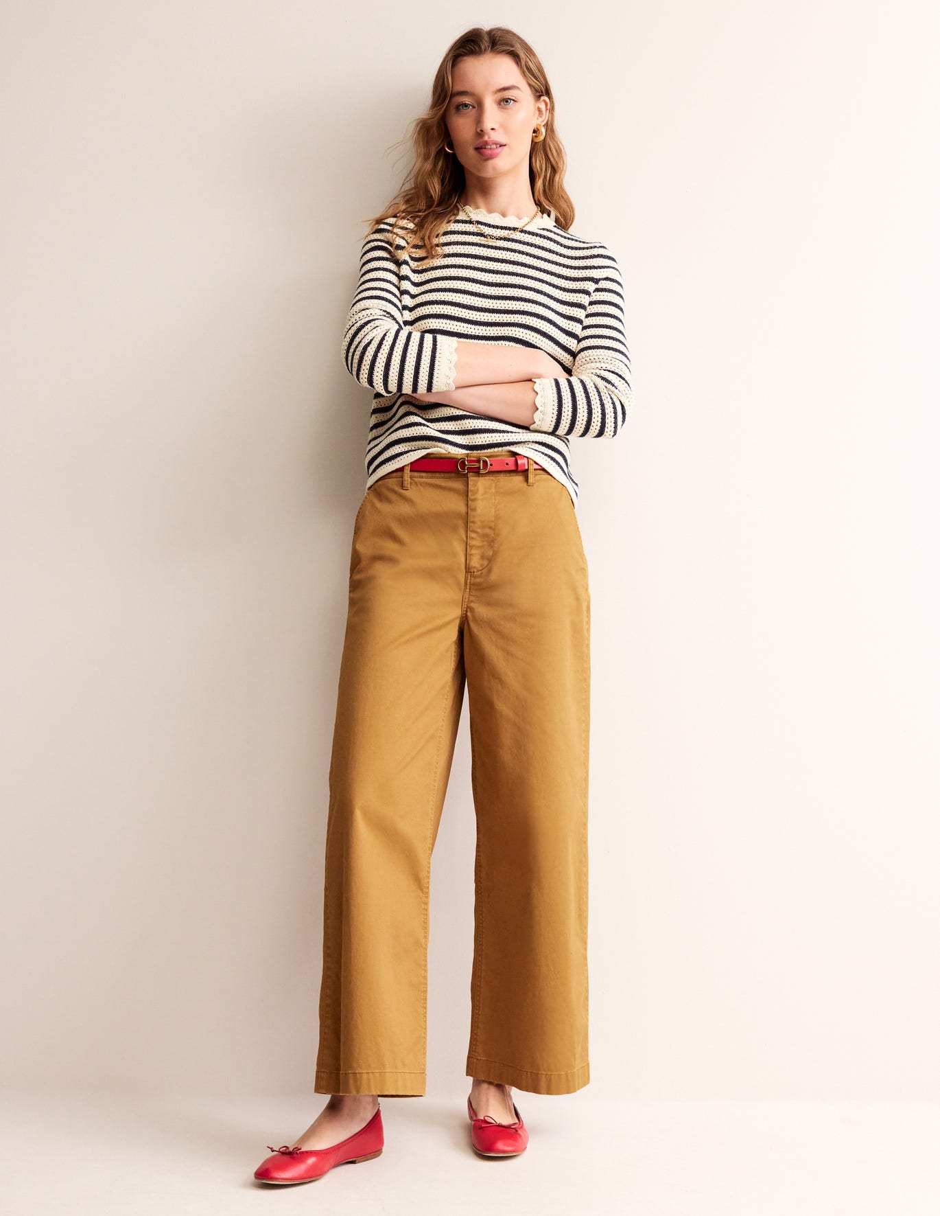 Pantalon Boden Barnsbury Crop Chino Bleu Marine Femme | JCV-33068572