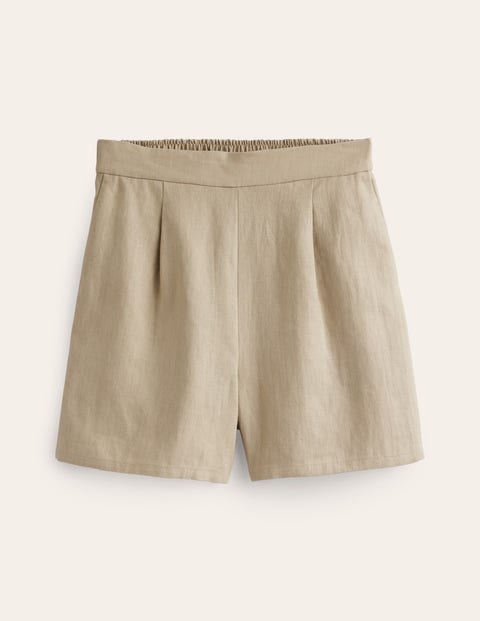 Short Boden Hampstead Linen Blanche Femme | PBW-85902927